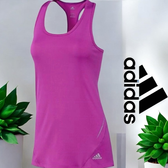 adidas Sequencials Dark Pink Fitted Tank with Side Zip Pocket - Picture 8 of 16
